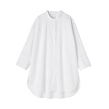 婦人　乾きやすい　ブロード七分袖シャツチュニック