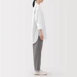 婦人　乾きやすい　ブロード七分袖シャツチュニック