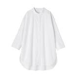 婦人　乾きやすい　ブロード七分袖シャツチュニック