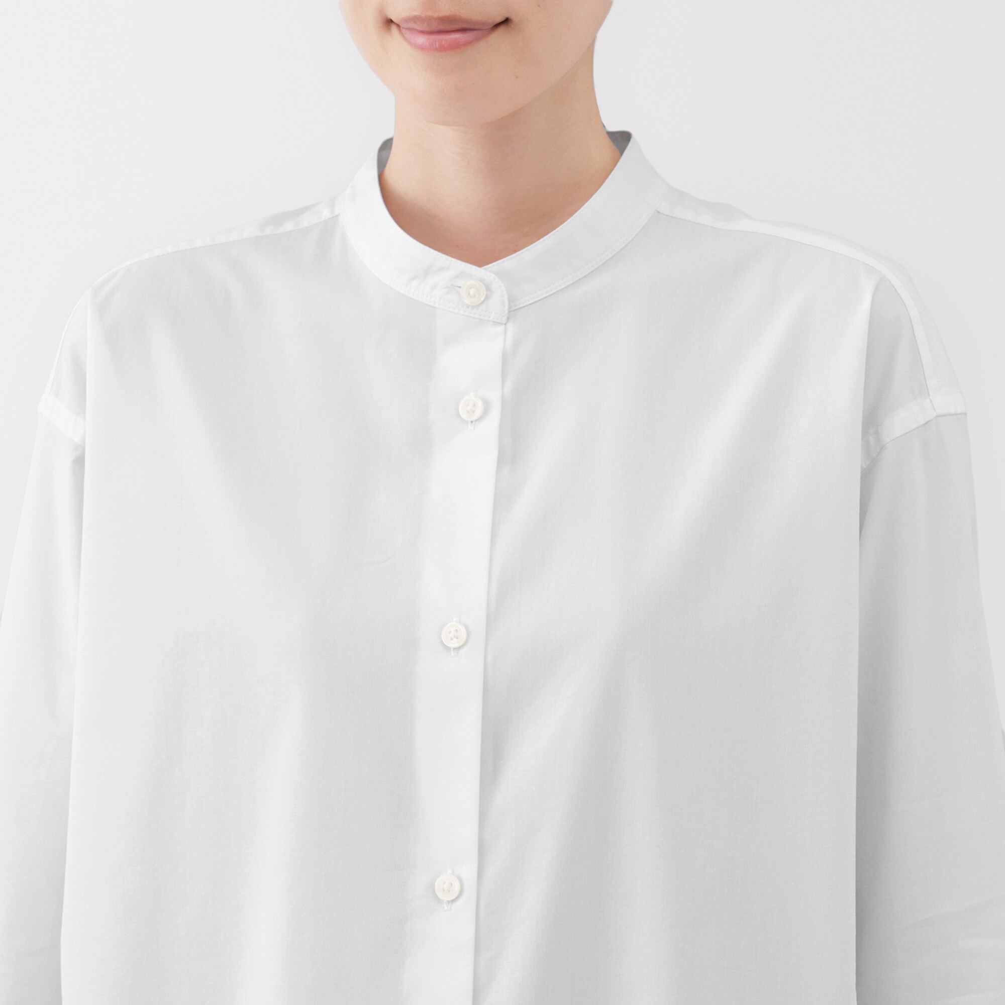 婦人　乾きやすい　ブロード七分袖シャツチュニック