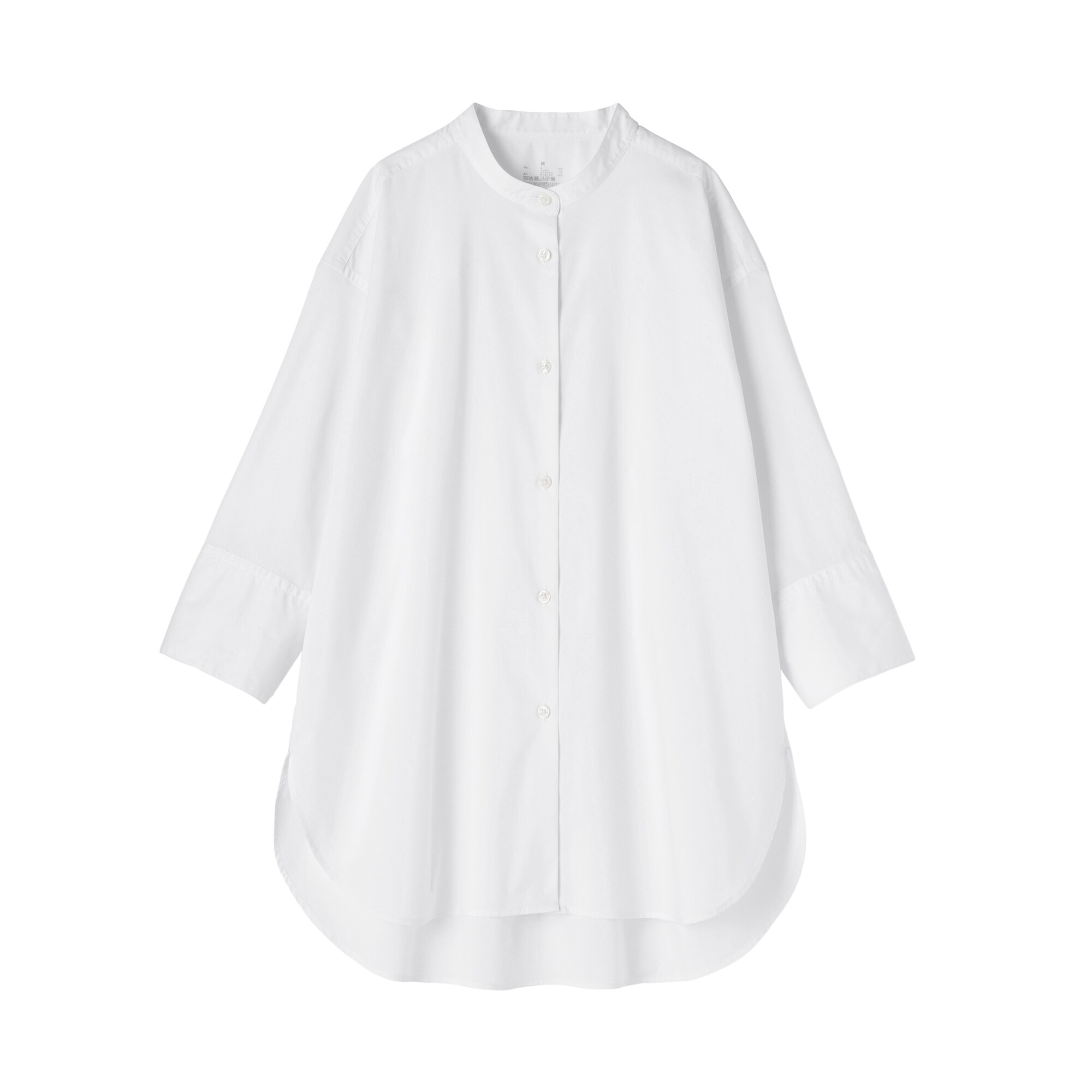 婦人　乾きやすい　ブロード七分袖シャツチュニック