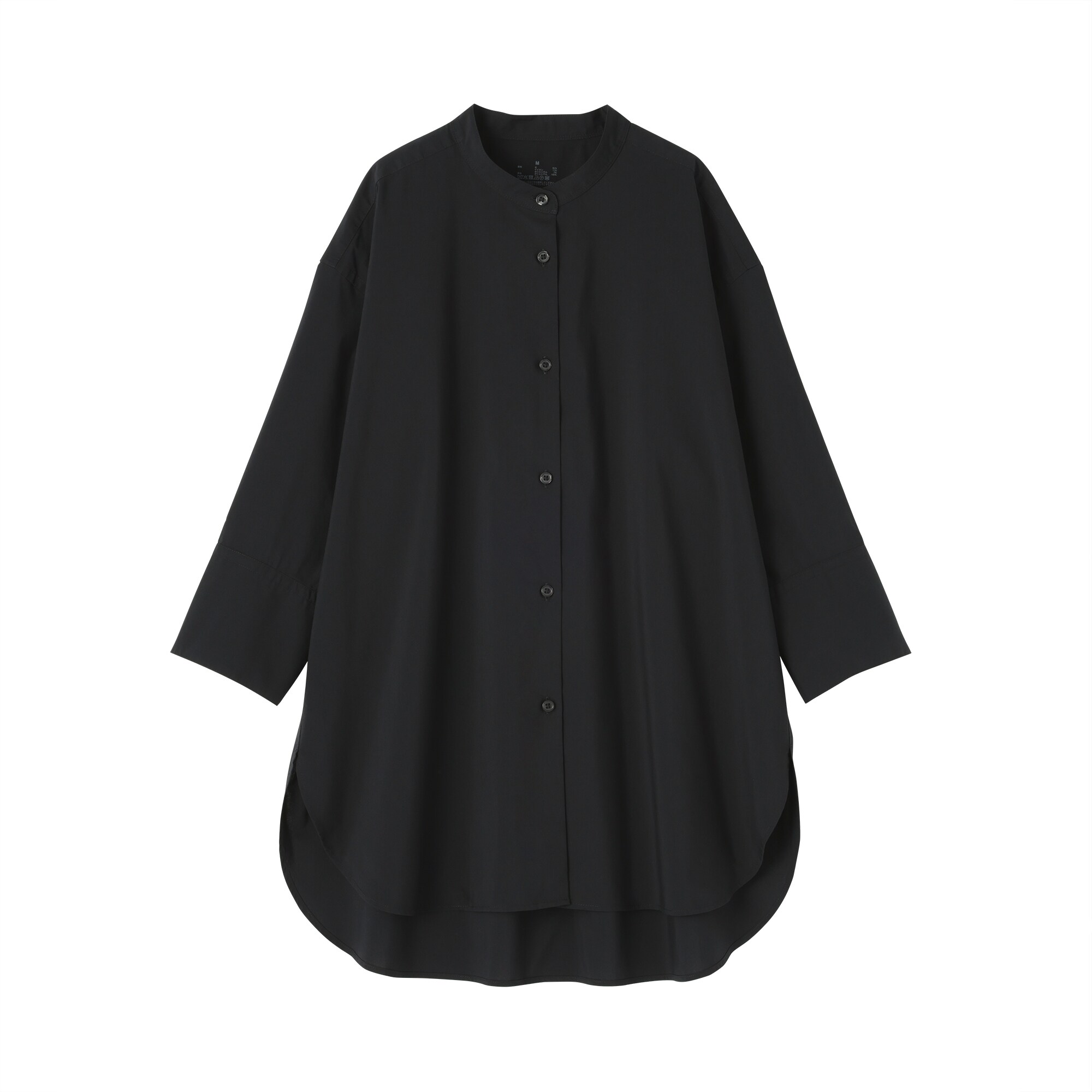 婦人　乾きやすい　ブロード七分袖シャツチュニック