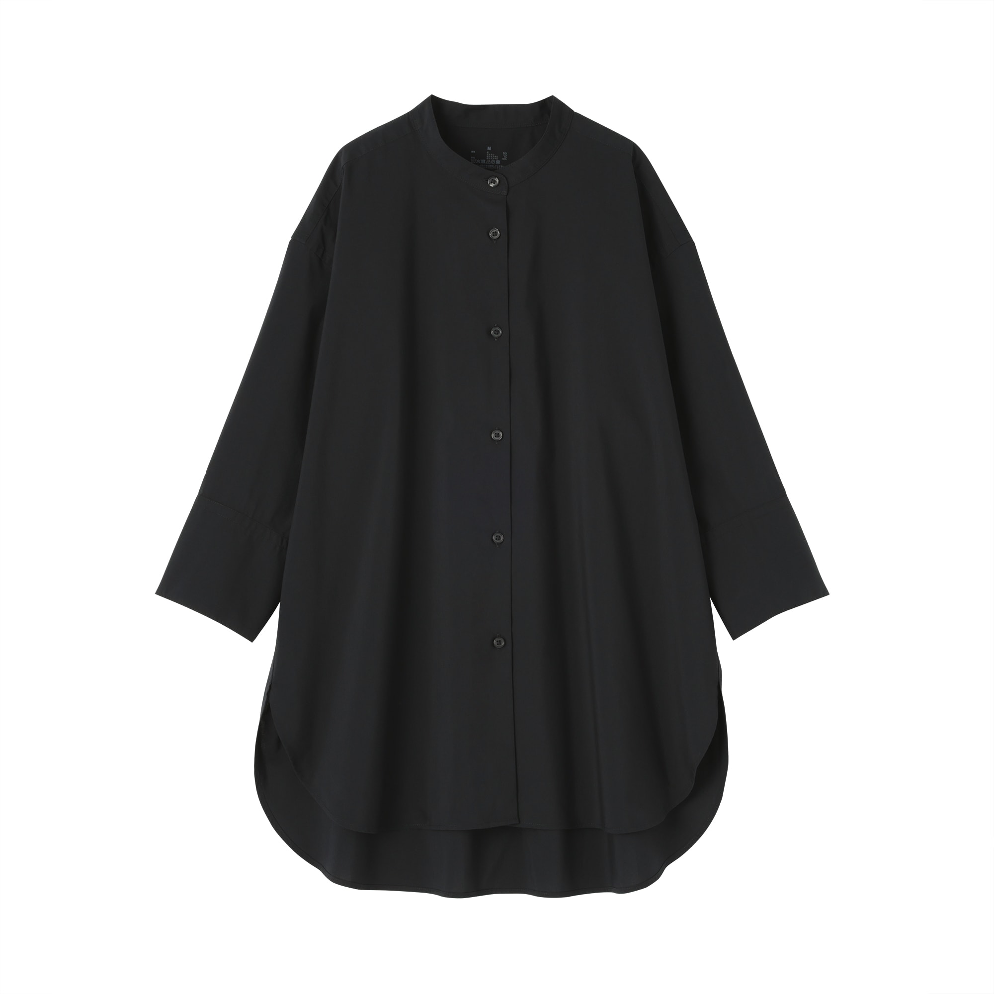 婦人　乾きやすい　ブロード七分袖シャツチュニック