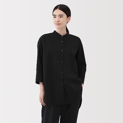 【７月下旬発売予定】婦人　乾きやすい　ブロード七分袖シャツチュニック