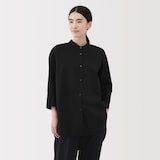 婦人　乾きやすい　ブロード七分袖シャツチュニック