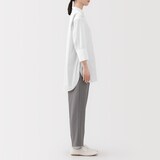 婦人　乾きやすい　ブロード七分袖シャツチュニック