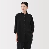 婦人　乾きやすい　ブロード七分袖シャツチュニック