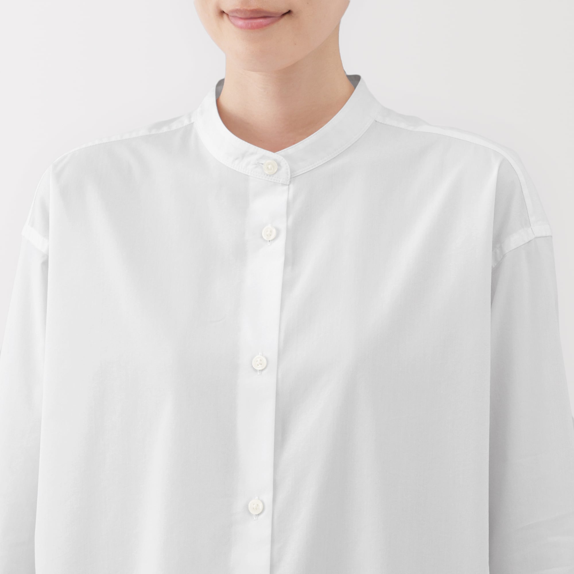 婦人　乾きやすい　ブロード七分袖シャツチュニック