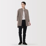 婦人　乾きやすい　ブロード七分袖シャツチュニック