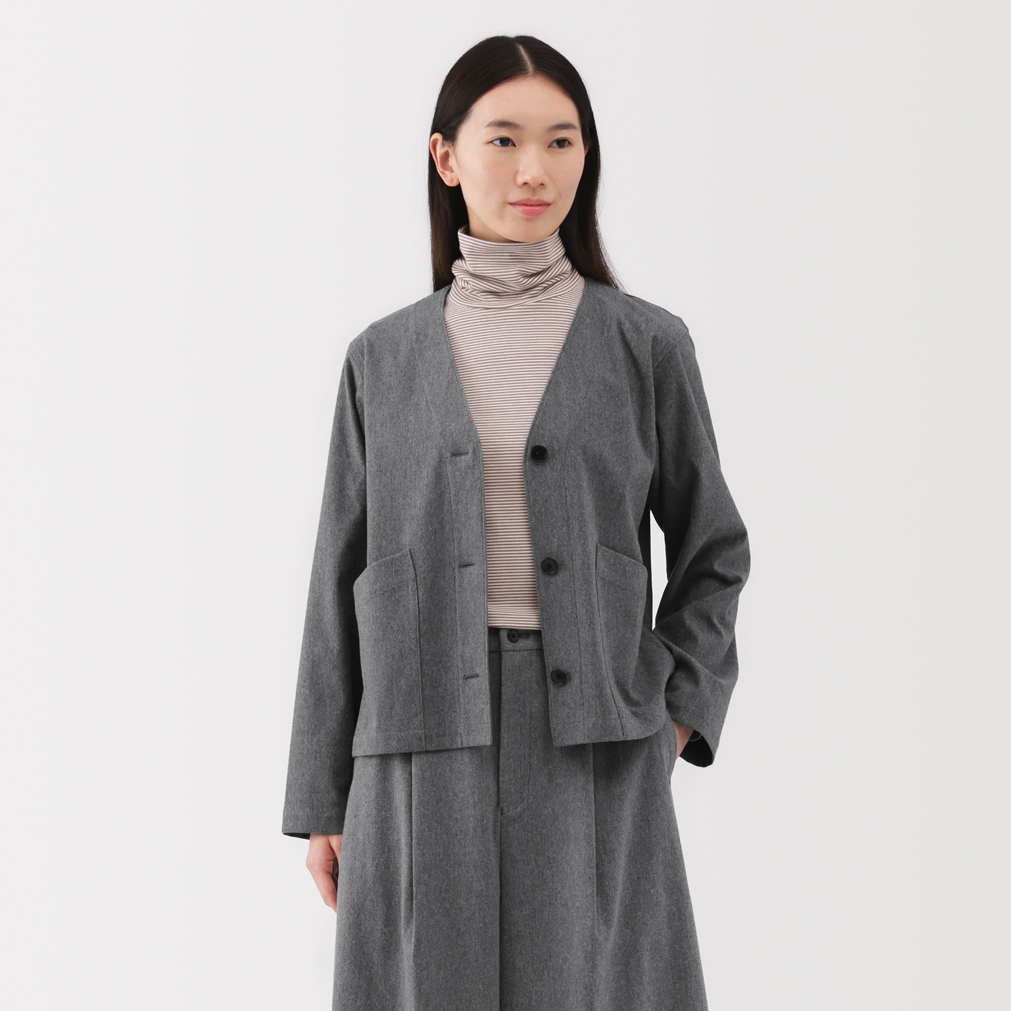 婦人 縦横ストレッチ起毛カーディガン | 無印良品
