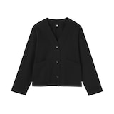 婦人　縦横ストレッチ起毛カーディガン