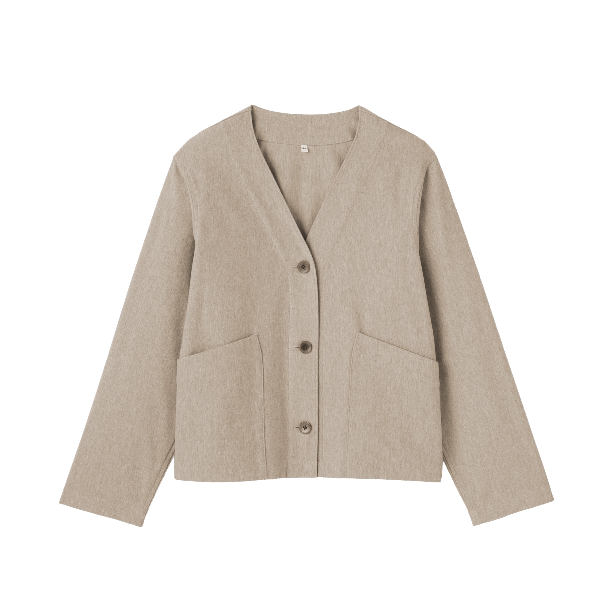 婦人　縦横ストレッチ起毛カーディガン