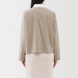 婦人　縦横ストレッチ起毛カーディガン