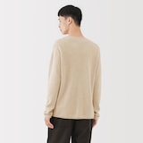 紳士　自然のまんまの色　カシミヤクルーネックセーター