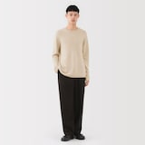 紳士　自然のまんまの色　カシミヤクルーネックセーター