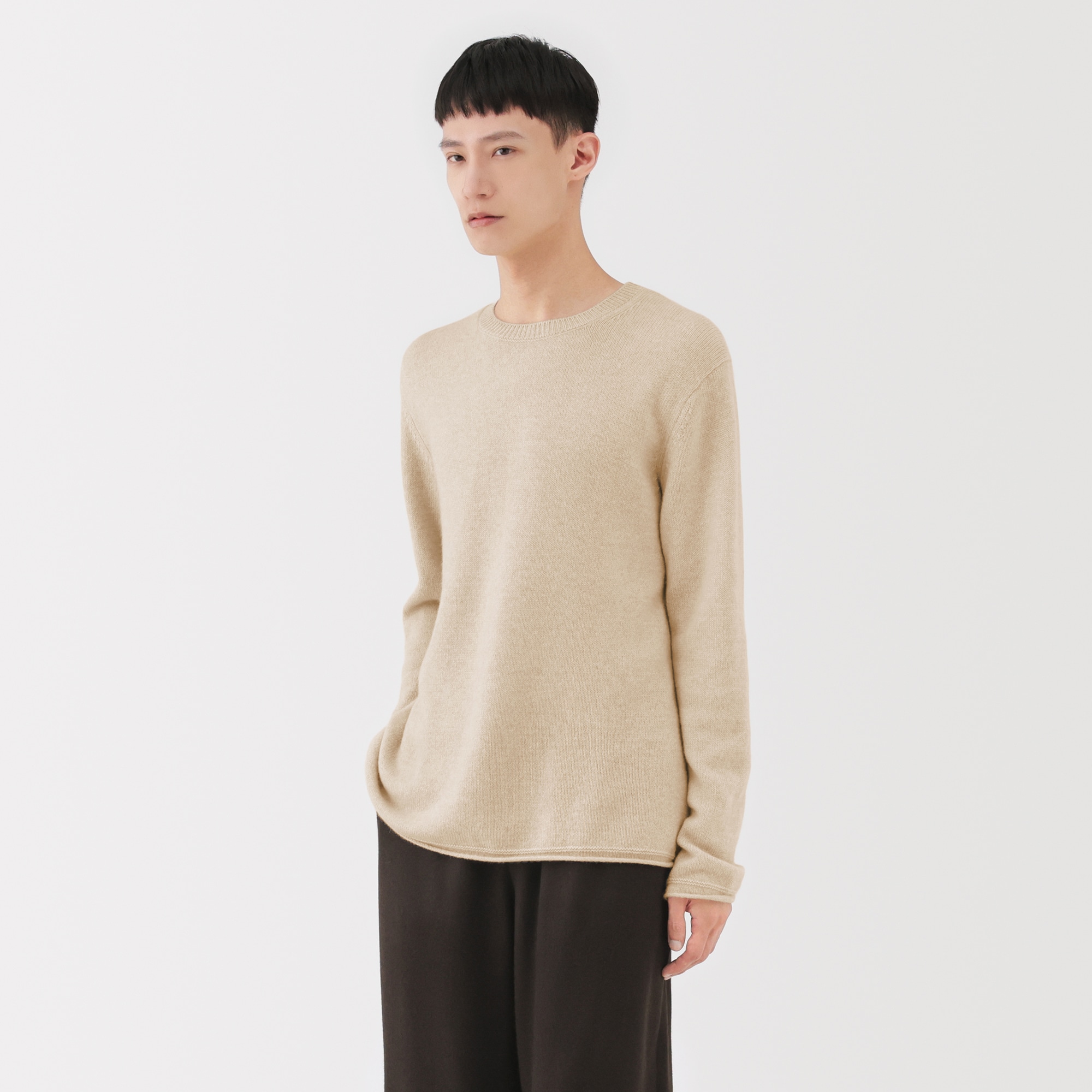 【未使用品】24AW MUJI labo カシミヤクルーネックセーター 紳士 自然のまんまの色 カシミヤクルーネックセーター | 無印良品