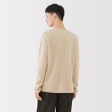 紳士　自然のまんまの色　カシミヤクルーネックセーター