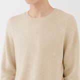紳士　自然のまんまの色　カシミヤクルーネックセーター