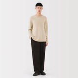 紳士　自然のまんまの色　カシミヤクルーネックセーター