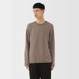 紳士　自然のまんまの色　カシミヤクルーネックセーター