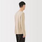 紳士　自然のまんまの色　カシミヤクルーネックセーター