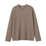 紳士　自然のまんまの色　カシミヤクルーネックセーター