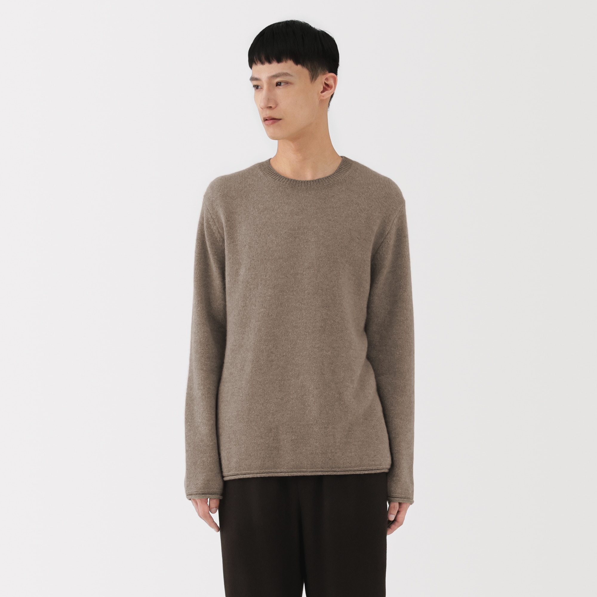 新品 ムジラボ クルーネックセーター 自然の色を生かして染色したカシミヤ XL MUJI (無印良品) - ムジラボ 自然のまんまの色 カシミヤクルー
