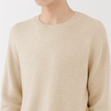 紳士　自然のまんまの色　カシミヤクルーネックセーター