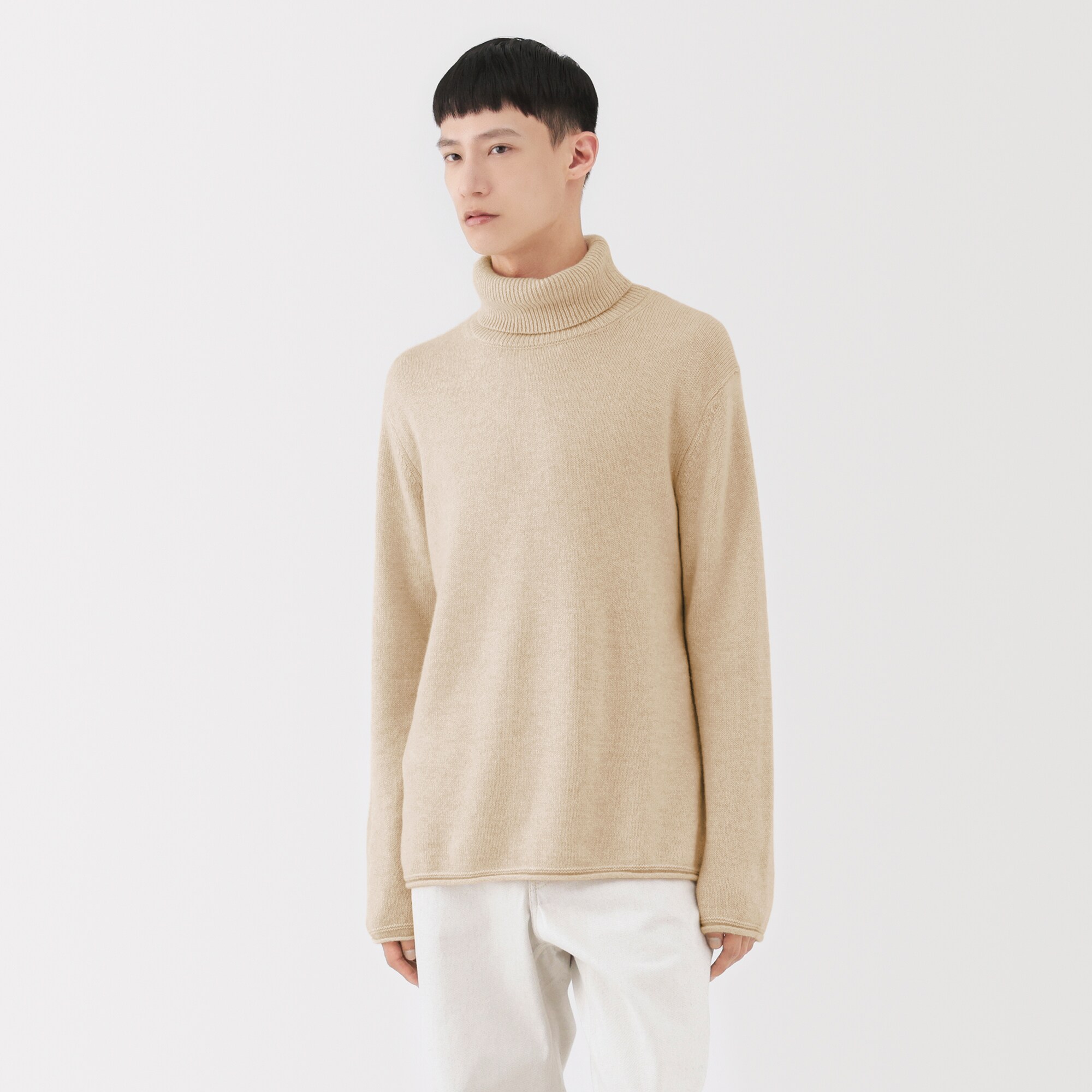 新品 MUJI Labo 自然のまんまの色 カシミヤタートルネックセーター XL 紳士 自然のまんまの色 カシミヤタートルネックセーター | 無印良品