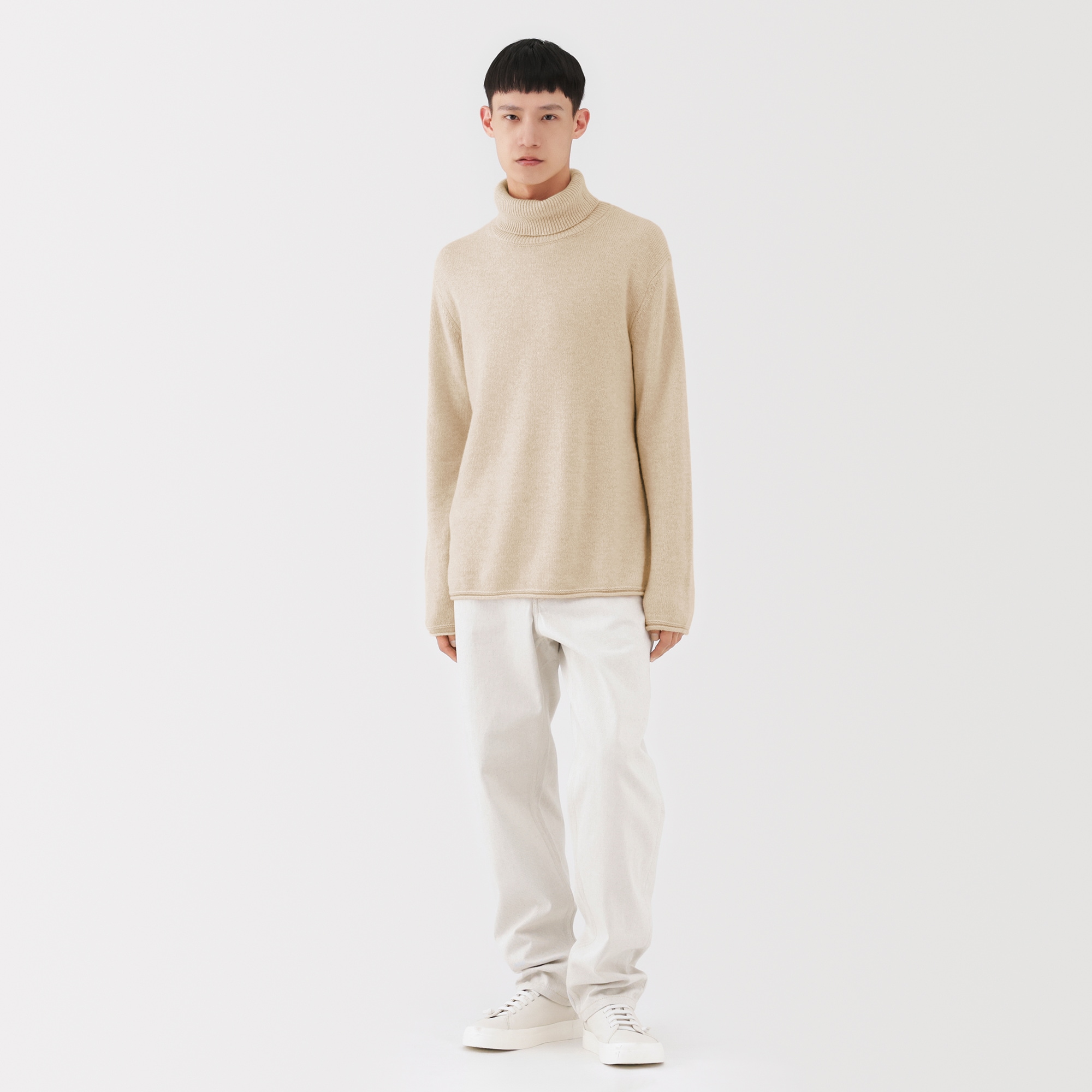 新品 MUJI Labo 自然のまんまの色 カシミヤタートルネックセーター XL 婦人 自然のまんまの色 カシミヤタートルネックセーター | 無印良品