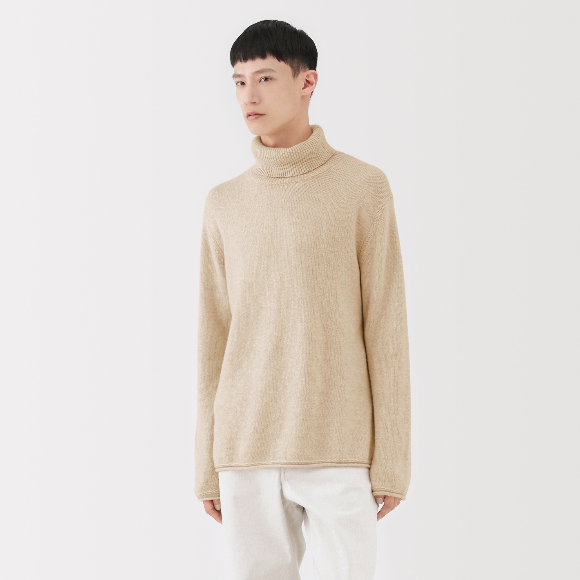 新品 MUJI Labo 自然のまんまの色 カシミヤタートルネックセーター XL 紳士 自然のまんまの色 カシミヤタートルネックセーター | 無印良品