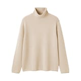 紳士　自然のまんまの色　カシミヤタートルネックセーター