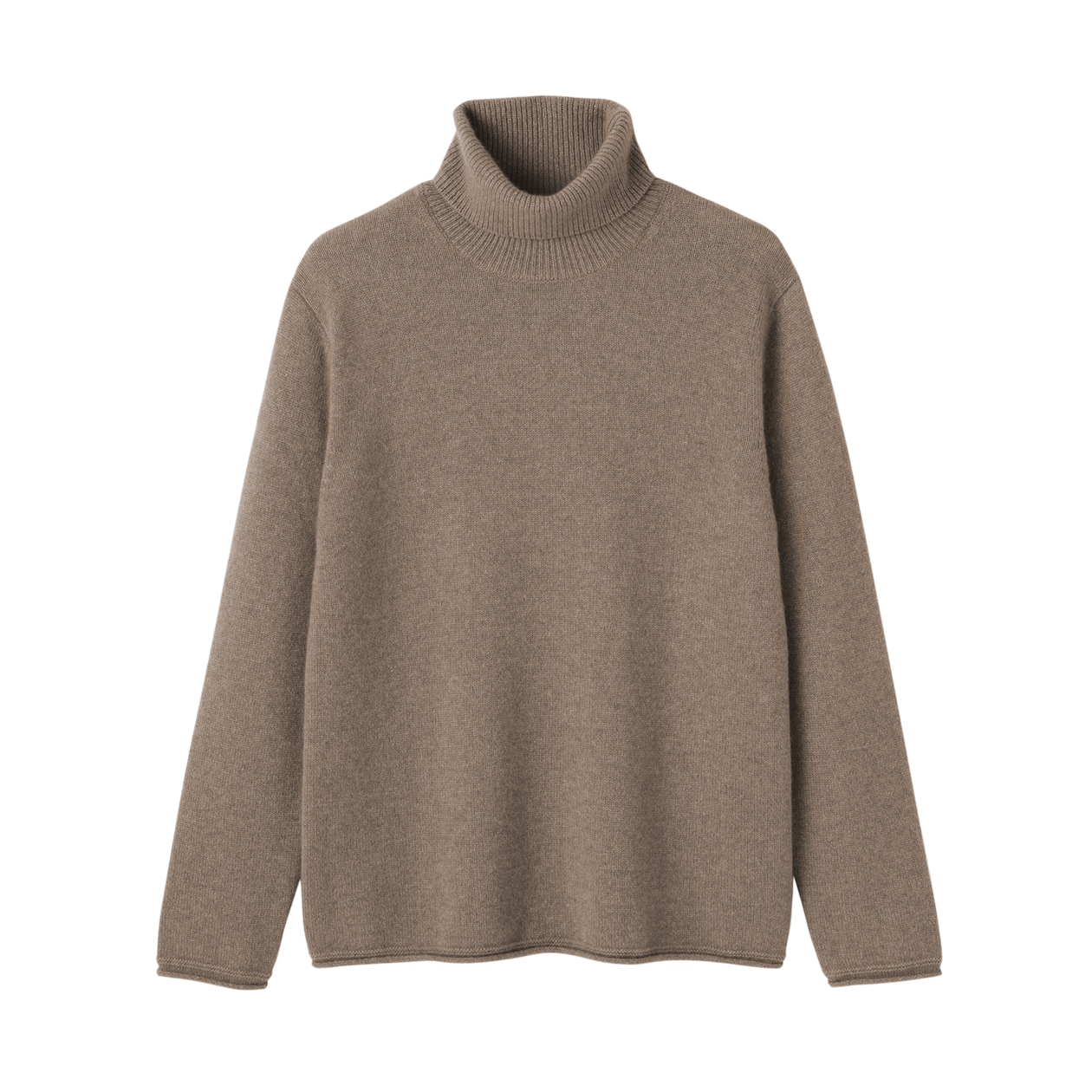 紳士　自然のまんまの色　カシミヤタートルネックセーター