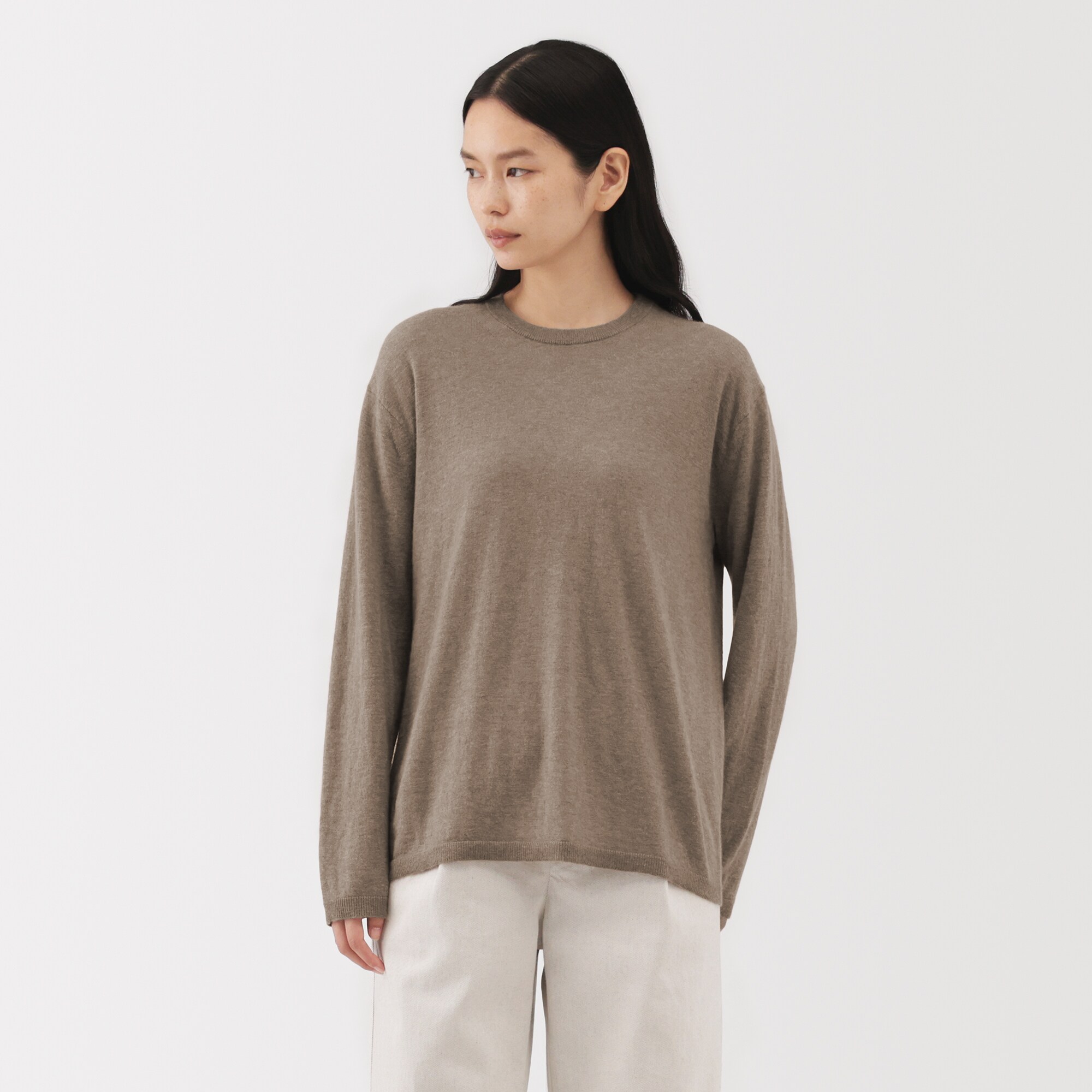 婦人 自然のまんまの色 カシミヤクルーネックセーター | 無印良品