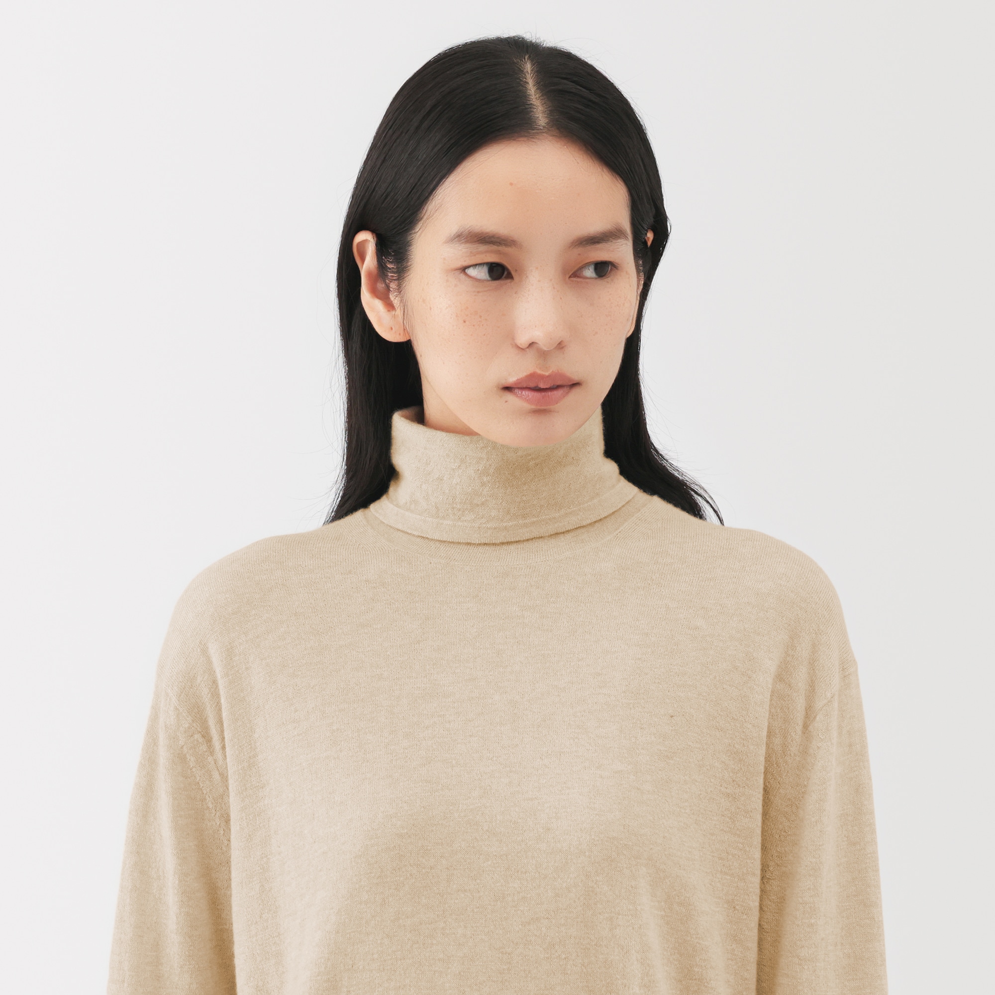 新品 MUJI Labo 自然のまんまの色 カシミヤタートルネックセーター XL 婦人 自然のまんまの色 カシミヤタートルネックセーター | 無印良品