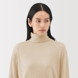 婦人　自然のまんまの色　カシミヤタートルネックセーター