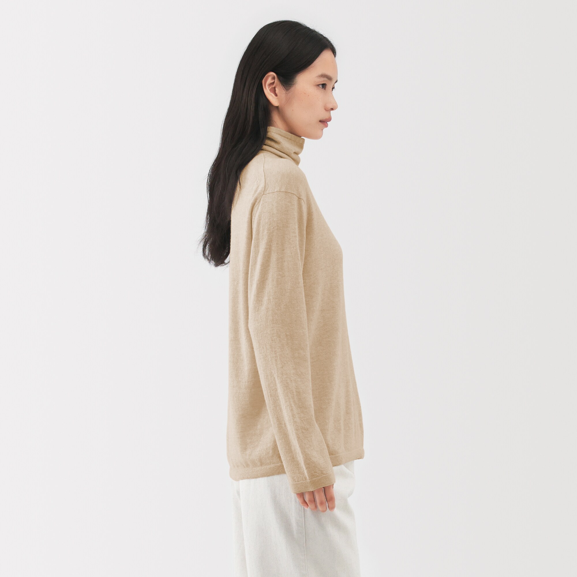 新品 MUJI Labo 自然のまんまの色 カシミヤタートルネックセーター XL 婦人 自然のまんまの色 カシミヤタートルネックセーター | 無印良品