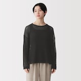 婦人　リネン混透かし編みワイドセーター