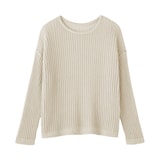 婦人　リネン混透かし編みワイドセーター