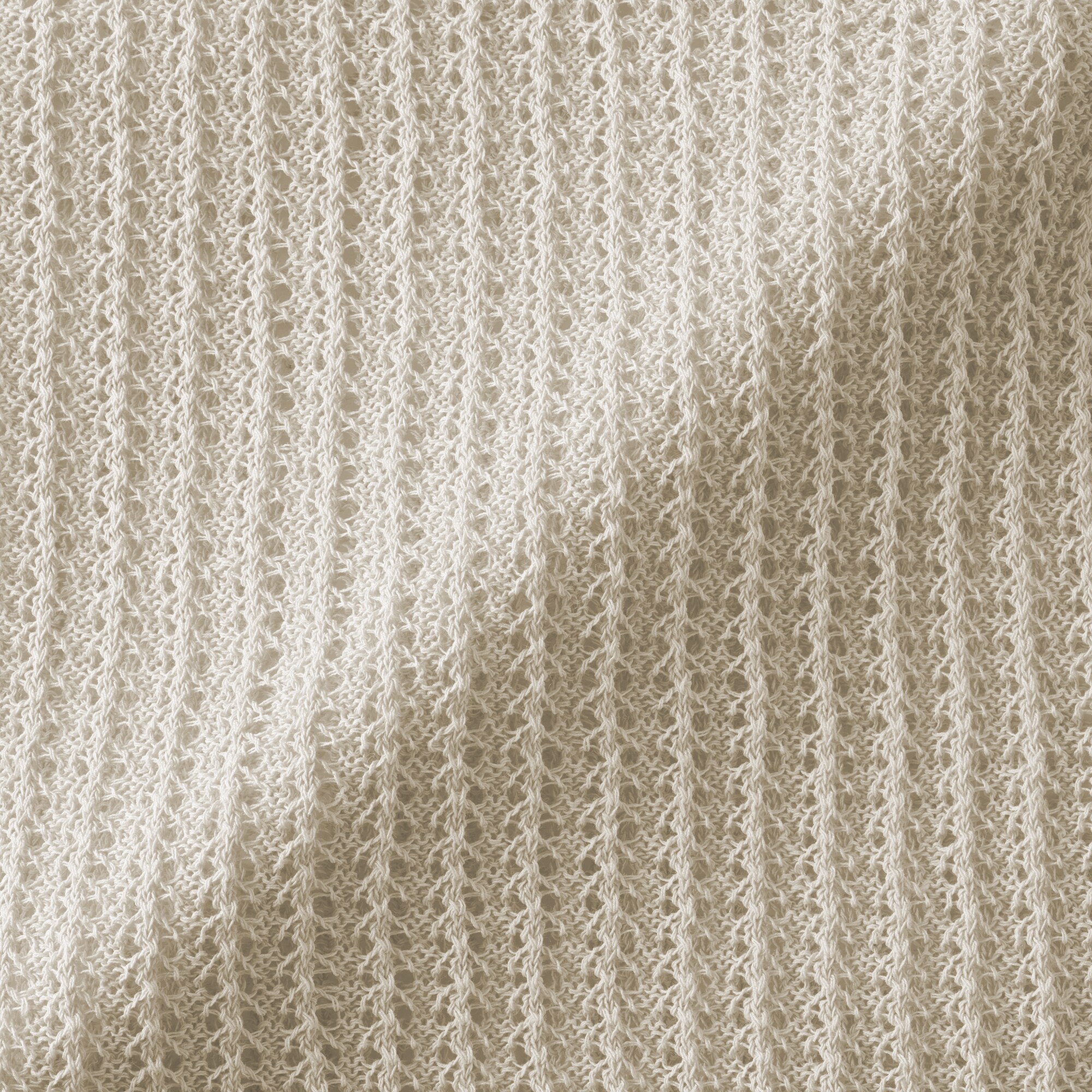 婦人　リネン混透かし編みワイドセーター