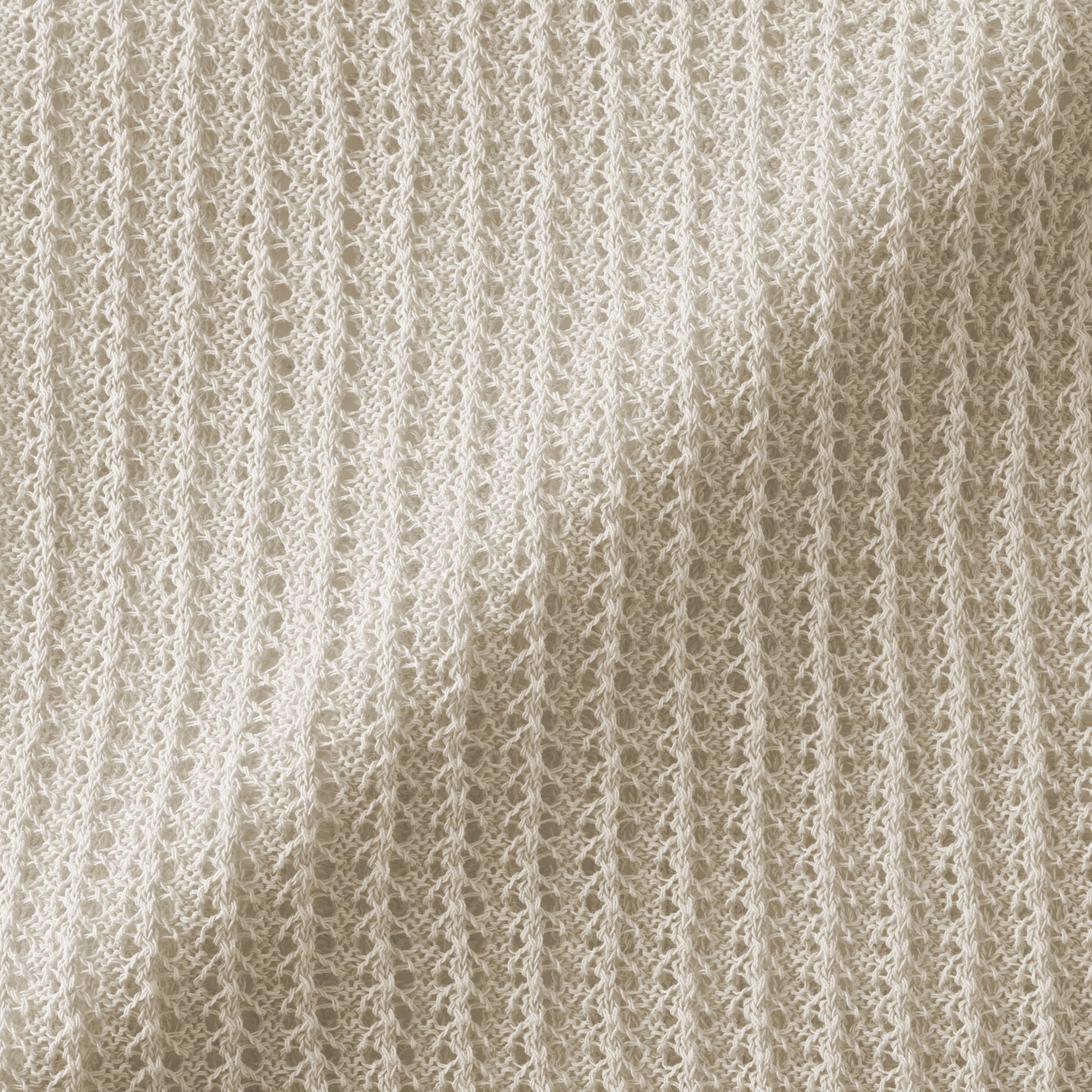 婦人　リネン混透かし編みワイドセーター