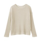 婦人　リネン混透かし編みワイドセーター