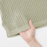 婦人　リネン混透かし編みワイドセーター