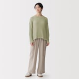 婦人　リネン混透かし編みワイドセーター