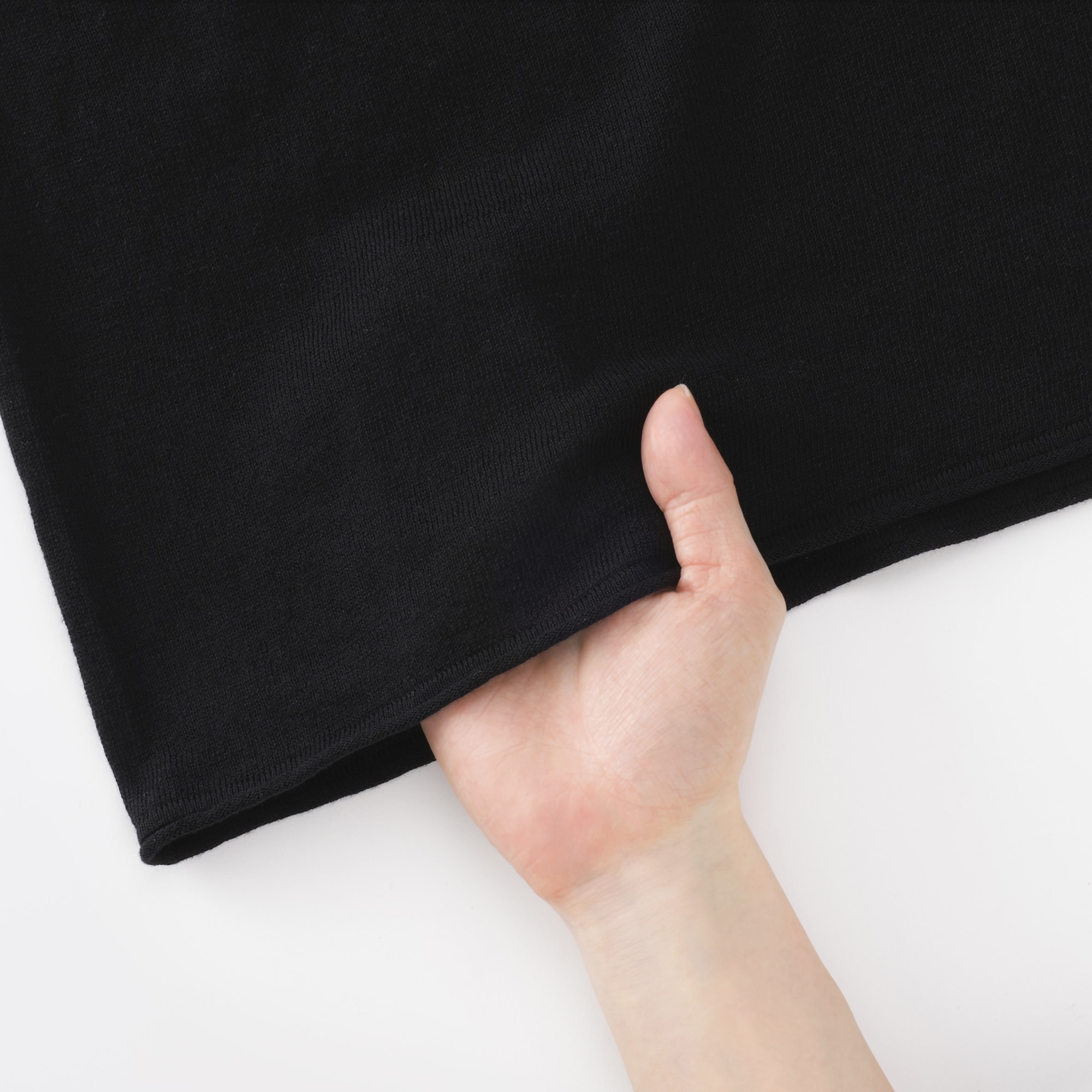 婦人　なめらか天竺編みシアークルーネックセーター