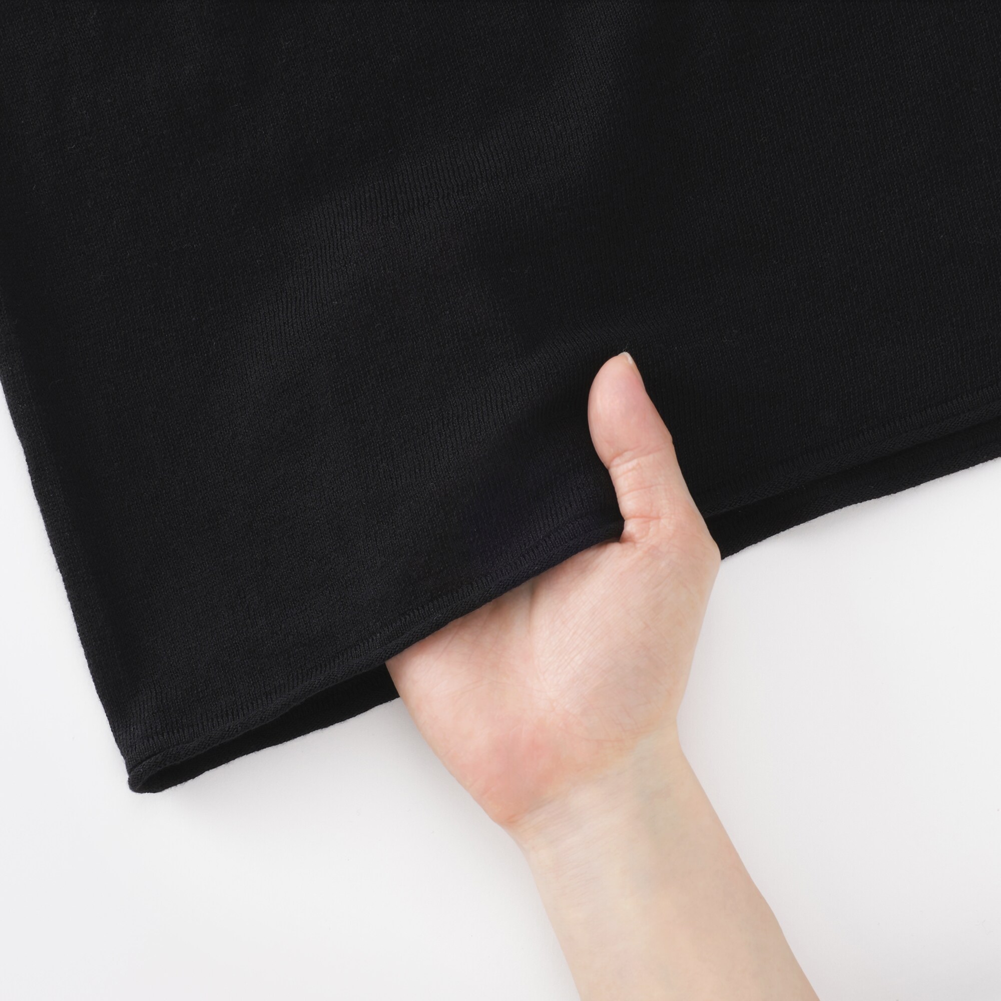 婦人　なめらか天竺編みシアークルーネックセーター