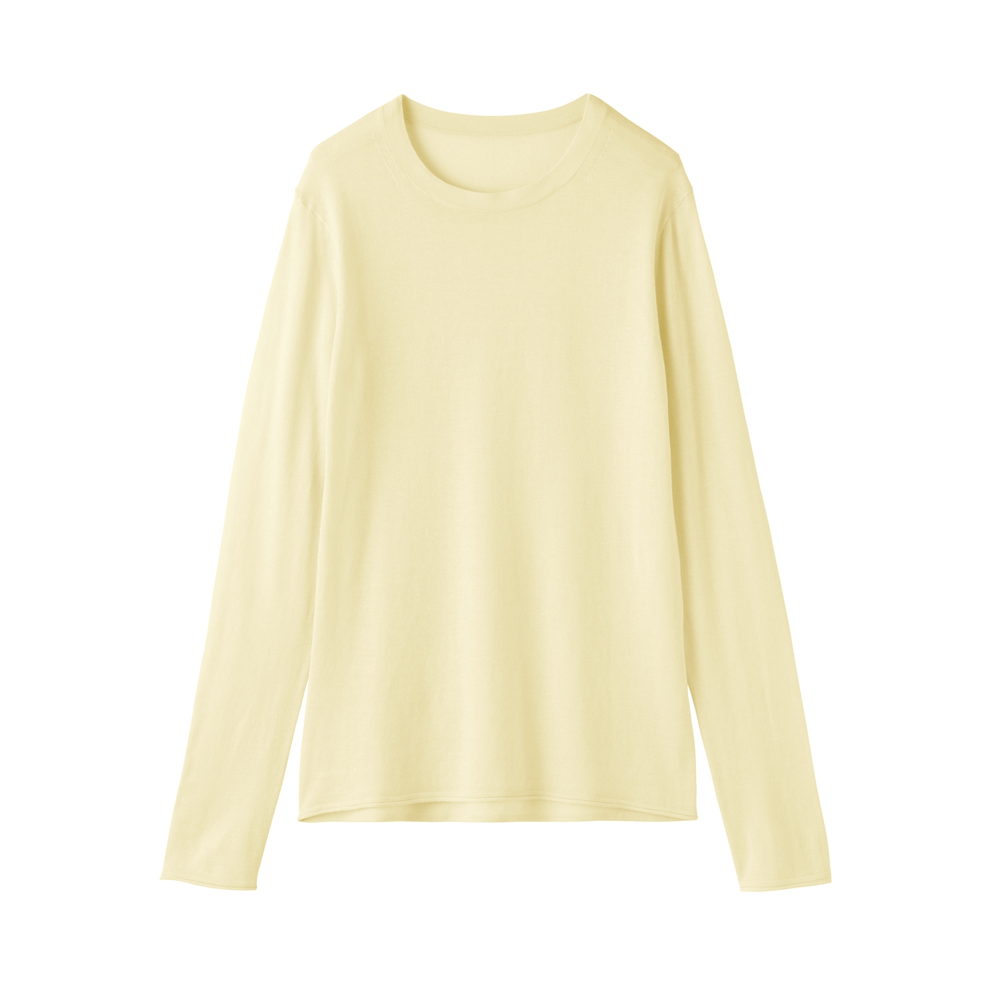 婦人　なめらか天竺編みシアークルーネックセーター