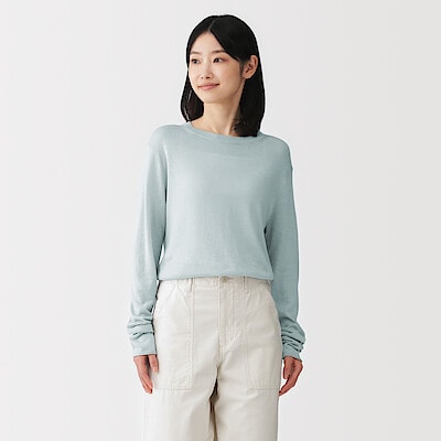 【１月１９日順次発売予定】婦人　なめらか天竺編みシアークルーネックセーター