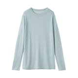 婦人　なめらか天竺編みシアークルーネックセーター