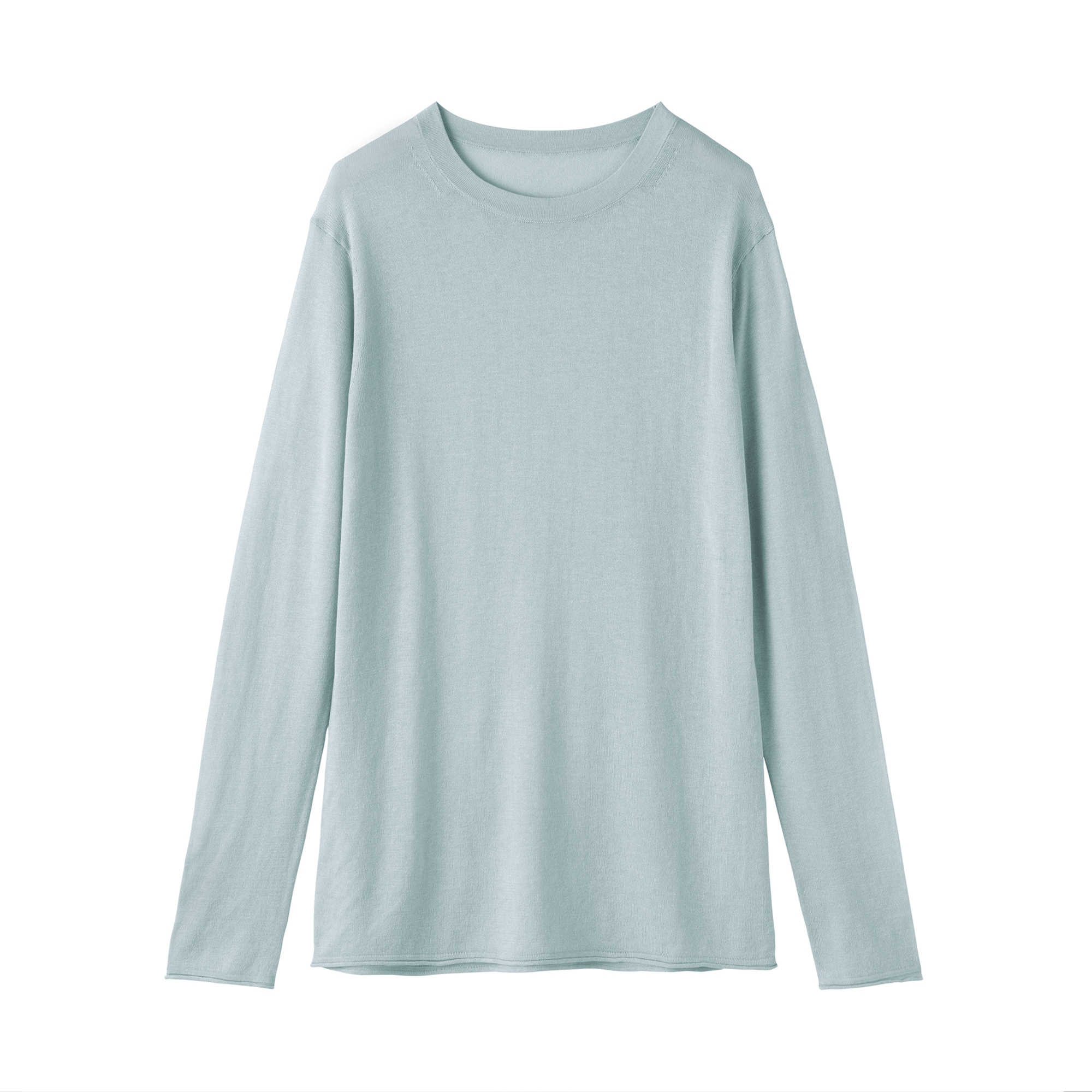 婦人　なめらか天竺編みシアークルーネックセーター